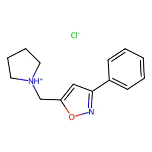 Isoxazole, 3-phenyl-5-(1-pyrrolidinylmethyl)-, hydrochloride structure