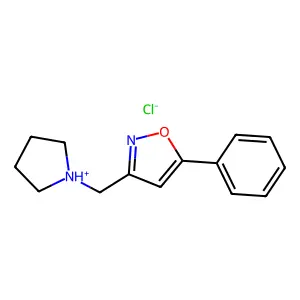 Isoxazole, 5-phenyl-3-(1-pyrrolidinylmethyl)-, hydrochloride structure