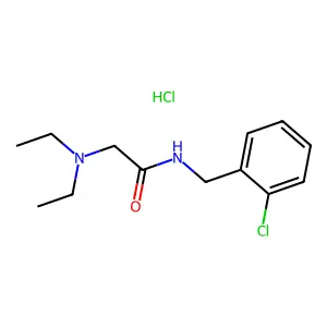 Acetamide, N-(o-chlorobenzyl)-2-(diethylamino)-, monohydrochloride structure