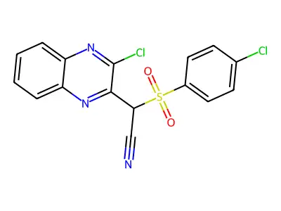 (4-Chloro-benzenesulfonyl)-(3-chloro-quinoxalin-2-yl)-acetonitrile structure