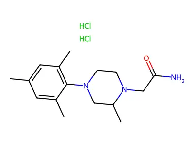 1-Piperazineacetamide, 4-methyl-N-(2,4,6-trimethylphenyl)-, dihydrochloride structure
