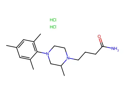 1-Piperazinebutanamide, 4-methyl-N-(2,4,6-trimethylphenyl)-, dihydrochloride structure