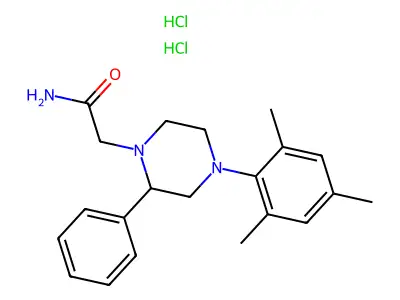 1-Piperazineacetamide, 4-phenyl-N-(2,4,6-trimethylphenyl)-, dihydrochloride structure