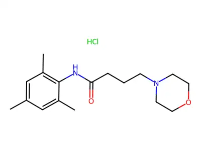 4-Morpholinebutanamide, N-(2,4,6-trimethylphenyl)-, monohydrochloride structure