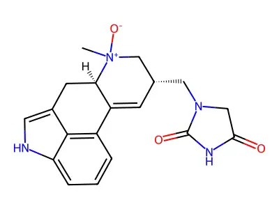 1-((6-Methyl-delta-9,10-ergolen-8-beta-yl)methyl)-2,4-imidazolidinedione N6-oxide structure