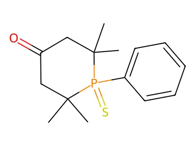 4-Phosphorinanone, 2,2,6,6-tetramethyl-1-phenyl-, 1-sulfide structure