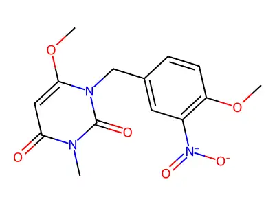 2,4(1H,3H)-Pyrimidinedione, 6-methoxy-1-((4-methoxy-3-nitrophenyl)methyl)-3-methyl- structure
