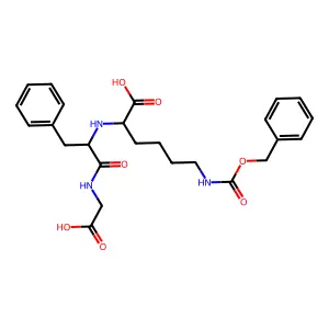 N-(1-carboxy-5-carbobenzoxyaminopentyl)-glycyl-phenylalanine structure