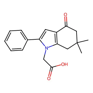 (6,6-Dimethyl-4-oxo-2-phenyl-4,5,6,7-tetrahydro-1H-indol-1-yl)acetic acid structure