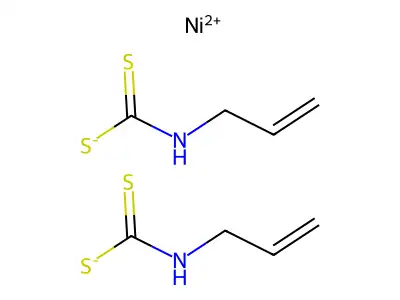Bis({[(prop-2-en-1-yl)carbamothioyl]sulfanyl})nickel structure