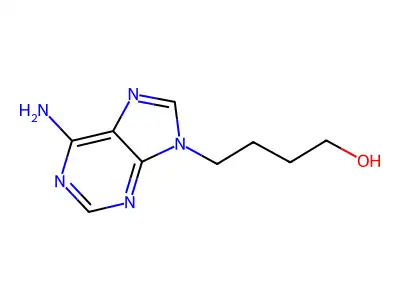 9H-Purine-9-butanol, 6-amino- structure