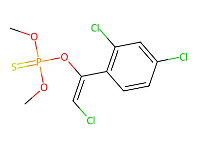 Thiophosphoric acid O-[2-chloro-1-(2,4-dichlorophenyl)vinyl]O,O-dimethyl ester structure