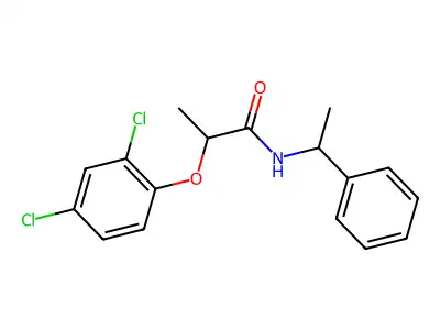 2-(2,4-dichlorophenoxy)-N-(1-phenylethyl)propanamide structure