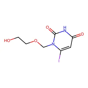 1-((2-Hydroxyethoxy)methyl)-6-iodo-uracil structure