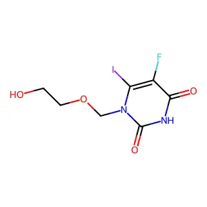 5-Fluoro-1-((2-hydroxyethoxy)methyl)-6-iodo-uracil structure