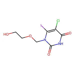 5-Chloro-1-((2-hydroxyethoxy)methyl)-6-iodo-2,4(1H,3H)-pyrimidinedione structure