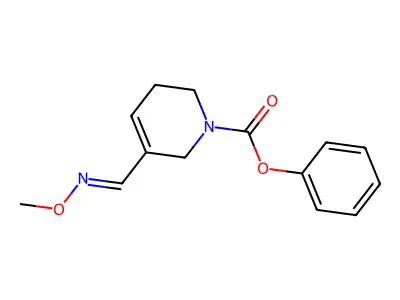 phenyl 5-(methoxyiminomethyl)-3,6-dihydro-2H-pyridine-1-carboxylate structure