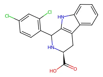 (1R,3S)-1-(2,4-dichlorophenyl)-2,3,4,9-tetrahydro-1H-pyrido[3,4-b]indole-3-carboxylic acid structure