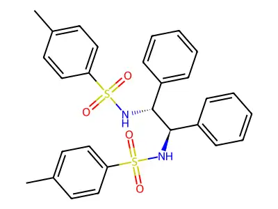 N,N'-((1R,2R)-1,2-Diphenylethane-1,2-diyl)bis(4-methylbenzenesulfonamide) structure