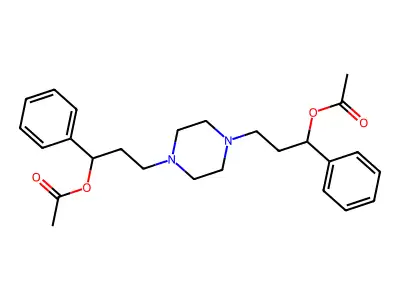 1,4-Piperazinedipropanol, alpha,alpha'-diphenyl-, diacetate (ester) structure