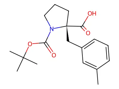 (R)-1-(tert-Butoxycarbonyl)-2-(3-methylbenzyl)pyrrolidine-2-carboxylic acid structure