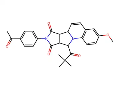 8-(4-Acetylphenyl)-10-(2,2-dimethyl-1-oxopropyl)-6a,6b,9a,10-tetrahydro-3-methoxy-7H-pyrrolo[3',4':3,4]pyrrolo[1,2-a]quinoline-7,9(8H)-dione structure
