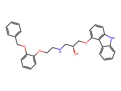 1-(9H-carbazol-4-yloxy)-3-[2-(2-phenylmethoxyphenoxy)ethylamino]propan-2-ol structure