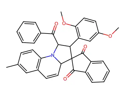 1'-Benzoyl-2'-(2,5-dimethoxyphenyl)-1',2'-dihydro-7'-methylspiro[2H-indene-2,3'(3'aH)-pyrrolo[1,2-a]quinoline]-1,3-dione structure