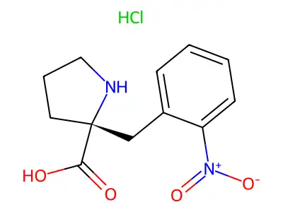 (S)-2-(2-Nitrobenzyl)pyrrolidine-2-carboxylic acid hydrochloride structure