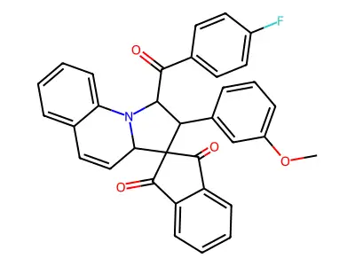 1'-(4-Fluorobenzoyl)-1',2'-dihydro-2'-(3-methoxyphenyl)spiro[2H-indene-2,3'(3'aH)-pyrrolo[1,2-a]quinoline]-1,3-dione structure