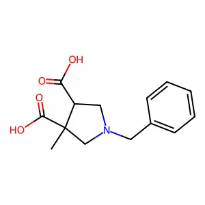(3R,4S)-1-benzyl-3-methylpyrrolidine-3,4-dicarboxylic acid structure