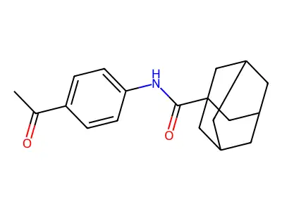 N-(4-acetylphenyl)adamantane-1-carboxamide structure
