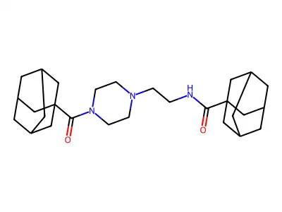 N-{2-[4-(Adamantane-1-carbonyl)piperazin-1-YL]ethyl}adamantane-1-carboxamide structure