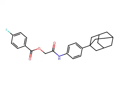 2-Oxo-2-[(4-tricyclo[3.3.1.13,7]dec-1-ylphenyl)amino]ethyl 4-fluorobenzoate structure