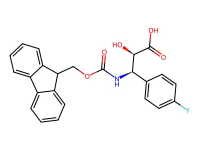 (2S,3S)-3-((((9H-Fluoren-9-yl)methoxy)carbonyl)amino)-3-(4-fluorophenyl)-2-hydroxypropanoic acid structure