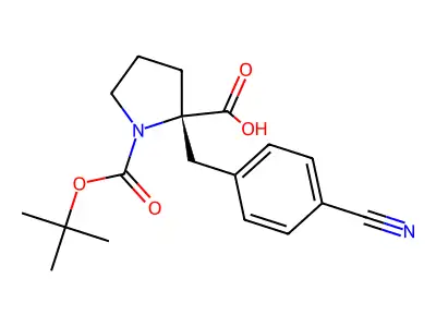(R)-1-(tert-Butoxycarbonyl)-2-(4-cyanobenzyl)pyrrolidine-2-carboxylic acid structure