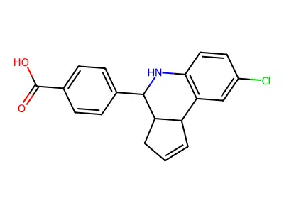 4-(8-chloro-3a,4,5,9b-tetrahydro-3H-cyclopenta[c]quinolin-4-yl)benzoic acid structure