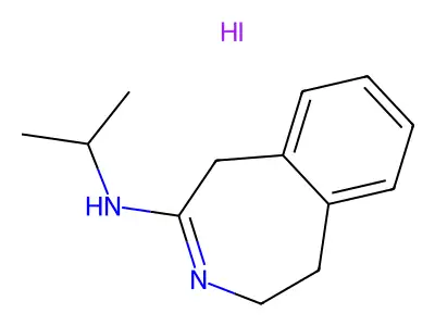 1H-3-Benzazepin-2-amine, 4,5-dihydro-N-(1-methylethyl)-, monohydriodide structure