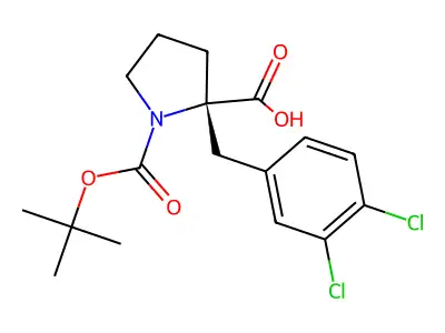 (R)-1-(tert-Butoxycarbonyl)-2-(3,4-dichlorobenzyl)pyrrolidine-2-carboxylic acid structure
