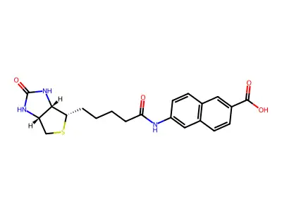 6-(5-((3AS,4S,6aR)-2-oxohexahydro-1H-thieno[3,4-d]imidazol-4-yl)pentanamido)-2-naphthoic acid structure