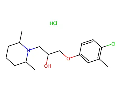 1-(4-chloro-3-methylphenoxy)-3-(2,6-dimethylpiperidin-1-yl)propan-2-ol hydrochloride structure