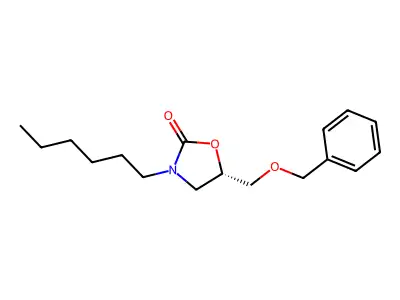 (5S)-3-Hexyl-5-[(phenylmethoxy)methyl]-2-oxazolidinone structure