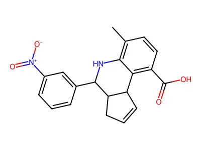 3a,4,5,9b-Tetrahydro-6-methyl-4-(3-nitrophenyl)-3H-cyclopenta[c]quinoline-9-carboxylic acid structure