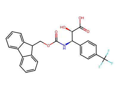 (2S,3S)-3-((((9H-Fluoren-9-yl)methoxy)carbonyl)amino)-2-hydroxy-3-(4-(trifluoromethyl)phenyl)propanoic acid structure