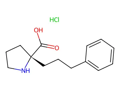 (S)-2-(3-Phenylpropyl)pyrrolidine-2-carboxylic acid hydrochloride structure