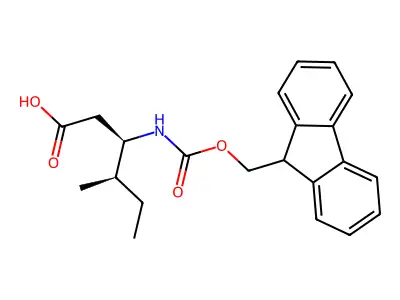 (3R,4R)-3-(9H-fluoren-9-ylmethoxycarbonylamino)-4-methylhexanoic acid structure