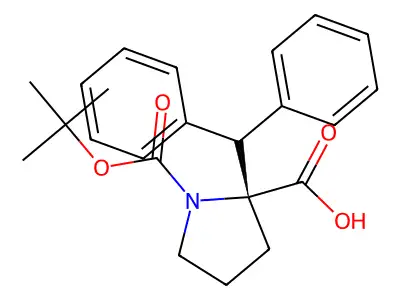 Boc-(R)-alpha-benzhydryl-proline structure