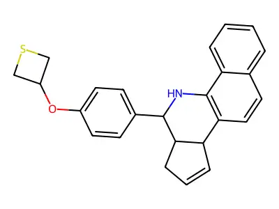 6,6a,7,9a-Tetrahydro-6-[4-(3-thietanyloxy)phenyl]-5H-benzo[h]cyclopenta[c]quinoline structure