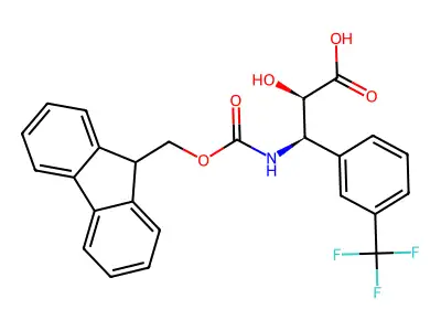 (2S,3S)-3-((((9H-Fluoren-9-yl)methoxy)carbonyl)amino)-2-hydroxy-3-(3-(trifluoromethyl)phenyl)propanoic acid structure