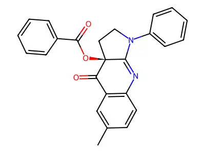 (6-Methyl-4-oxo-1-phenyl-2,3-dihydropyrrolo[2,3-b]quinolin-3a-yl) benzoate structure